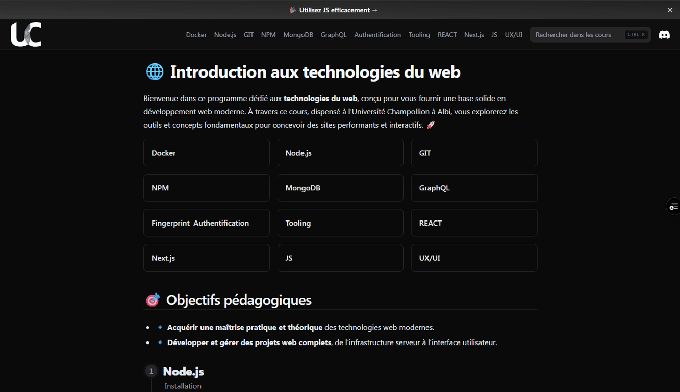 Aperçu n° 1 de : Introduction aux technologies web – Plateforme Licence 3